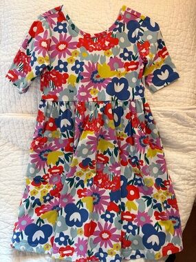 Hanna Andersson Multicolor Floral Knit Dress in Red, Blue, Yellow, Pink